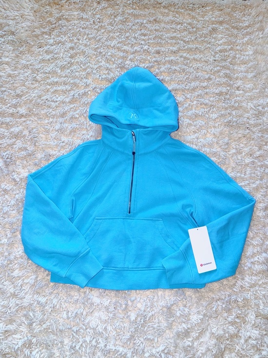 lululemon athletica Tops - Electric Turquoise Scuba Oversized 1/2 Zip Hoodie Lululemon